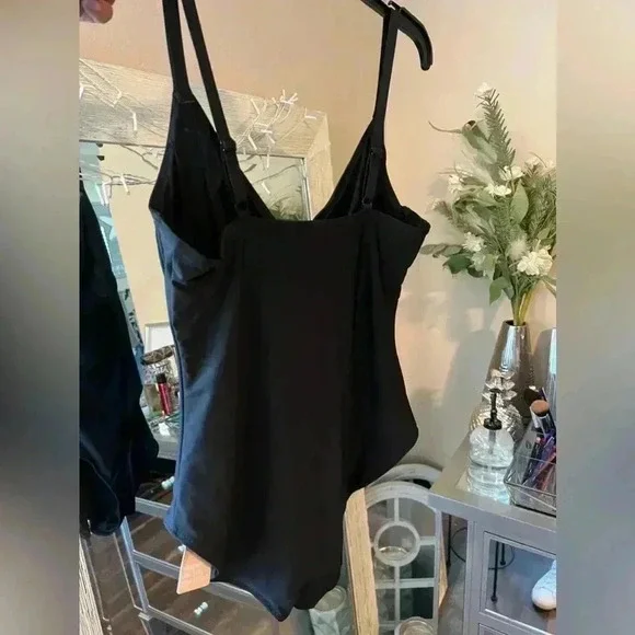 NWT POPILUSH Shapewear Swimsuit Deep V-Neck One-Piece Low-Back - Picture 6 of 7